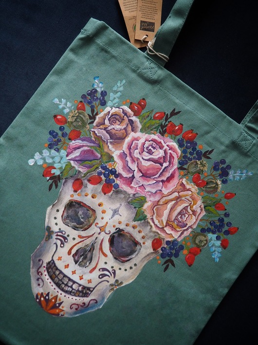 torby na ramię Torba bawełniana czaszka CATRINA