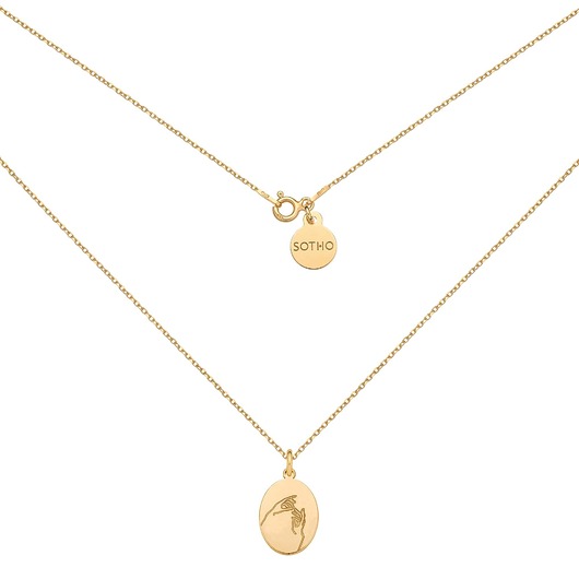 złote naszyjniki Złoty medalion z dłońmi