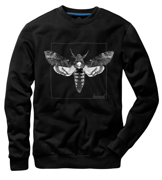 bluza bez kaptura damska Bluza marki UNDERWORLD unisex Night Butterfly