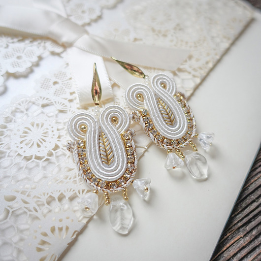 Biżuteria ślubna Boho ślubne kolczyki soutache