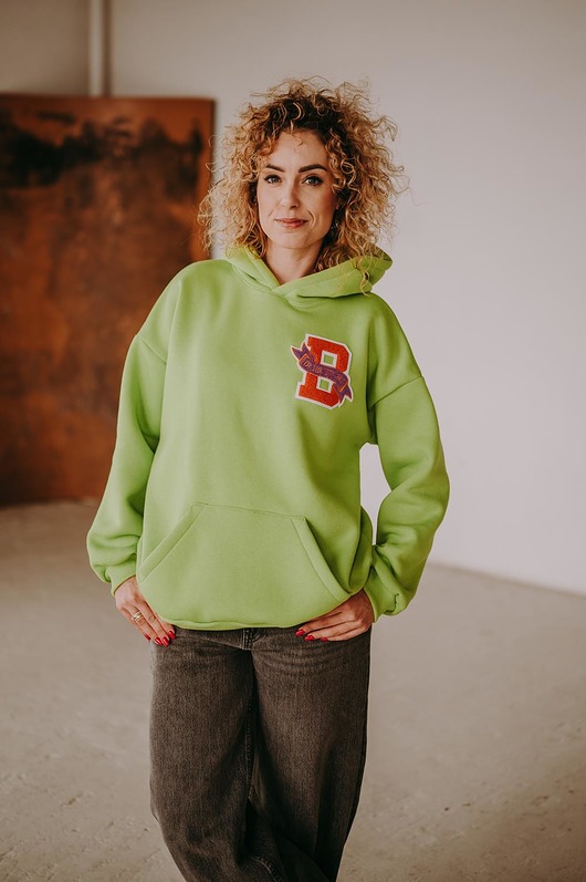 bluza z kapturem damska Bluza oversize Lime dla mamy i taty
