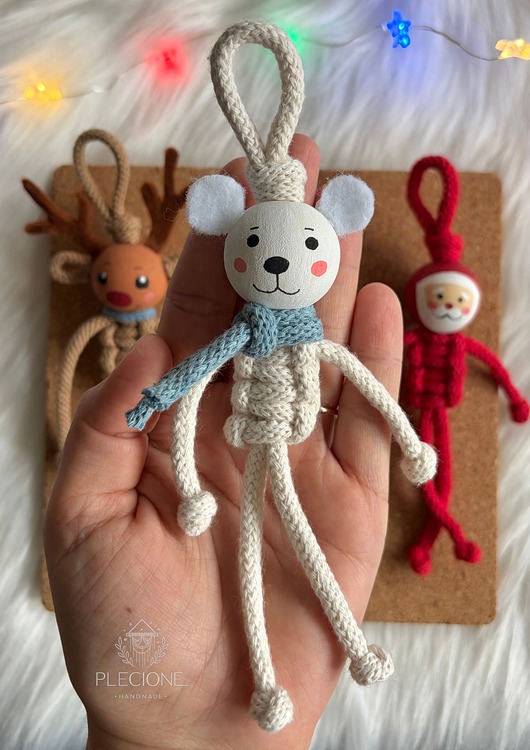 ozdoby choinkowe Ręcznie robione makramowe ozdoby świąteczne