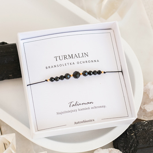 bransoletki na sznurku Bransoletka Ochronna z Turmalinem Turmalin Ochrona Talizman Amulet
