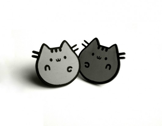 kolczyki - inne Kolczyki pusheen cat head