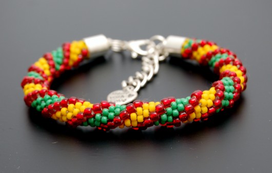 144.Bransoletka koralikowa rasta spiralka MadeByInati