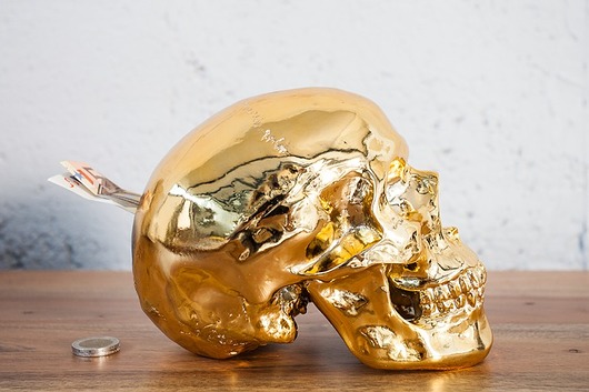 Skarbonka Skull Gold czaszka 20cm Home Design