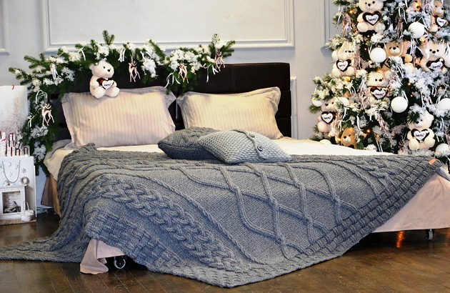 Szykowny ręcznie robiony pled koc 150x210cm CozyHomeDG