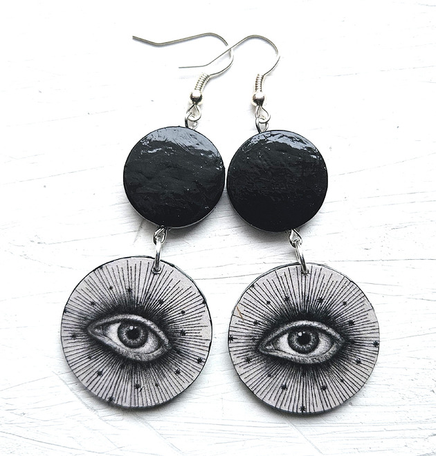 kolczyki drewniane Oko i oko