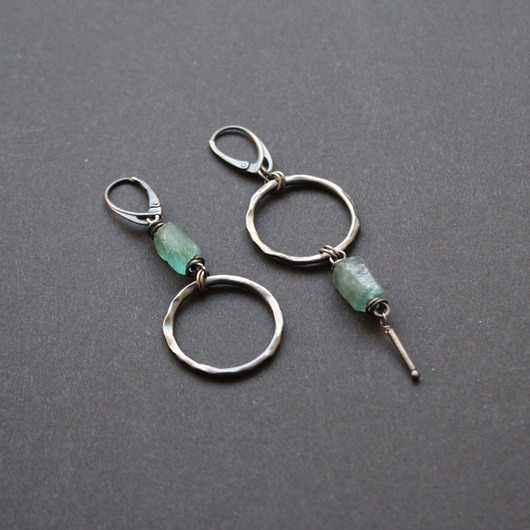 kolczyki z kamieniami Kolczyki Lodowiec