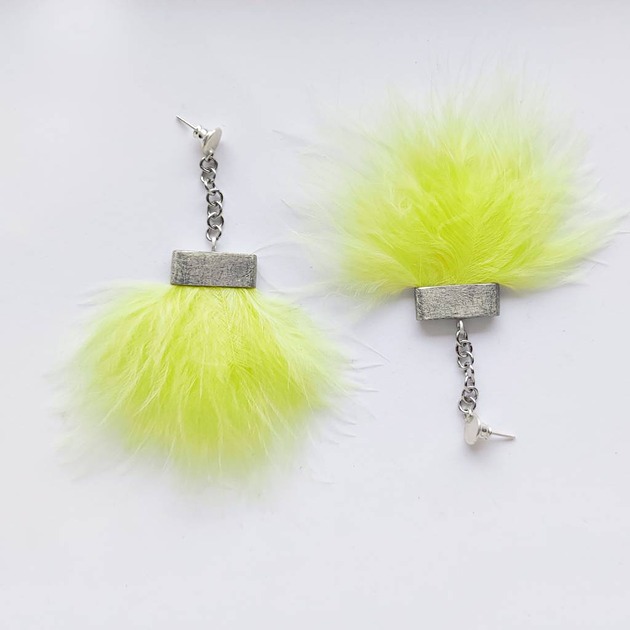 kolczyki z piórami PIÓRKO kolczyki