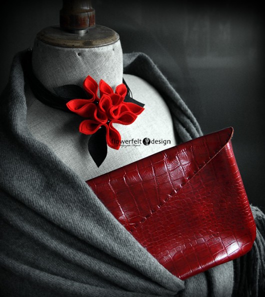 czerwone z czarnym  FlowerFelt Design