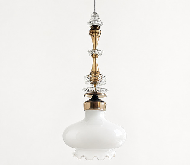 lampy wiszące Lampa wisząca szklana artdeco prl vintage retro