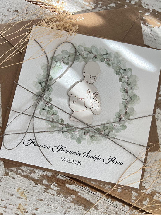 zaproszenia na komunię Najpiękniejsze zaproszenia handmade komunijne, na komunię