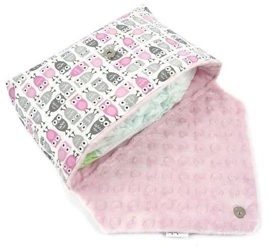 Etui na pieluchy szare sówki mabebe