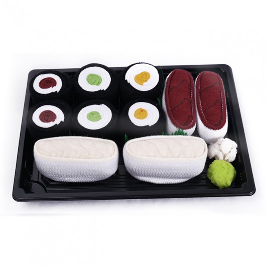 Sushi Socks Box 5 maślana tuńczyk, maki tuńczyk Skarpetkowelove