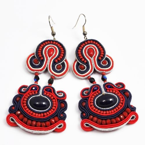 kolczyki soutache Sutaszowe kolczyki MARINE