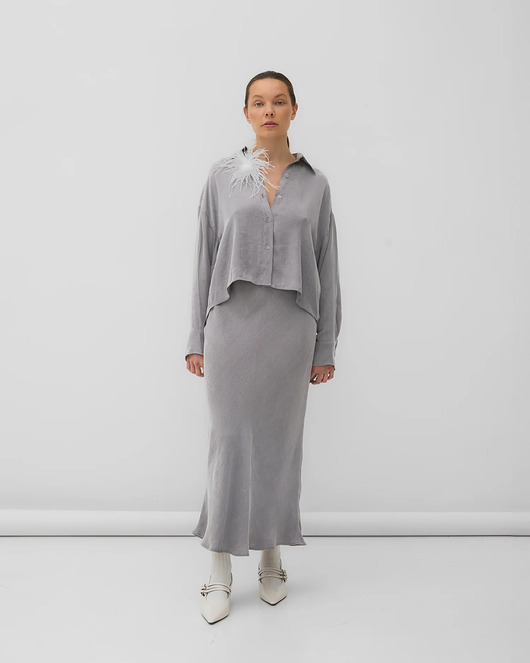 spódnice midi Spódnica Melody premium silver midi