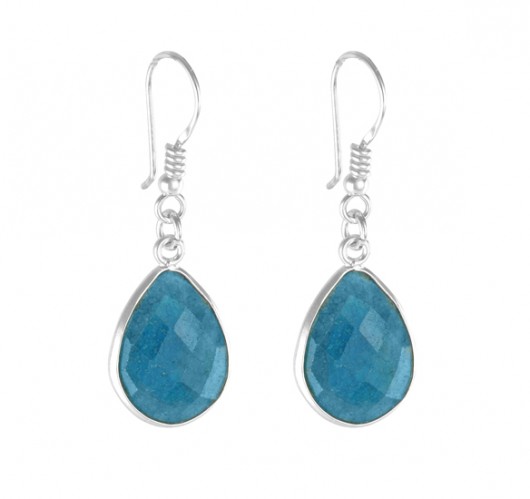 Earrings - Aventurine in silver. Lavoga