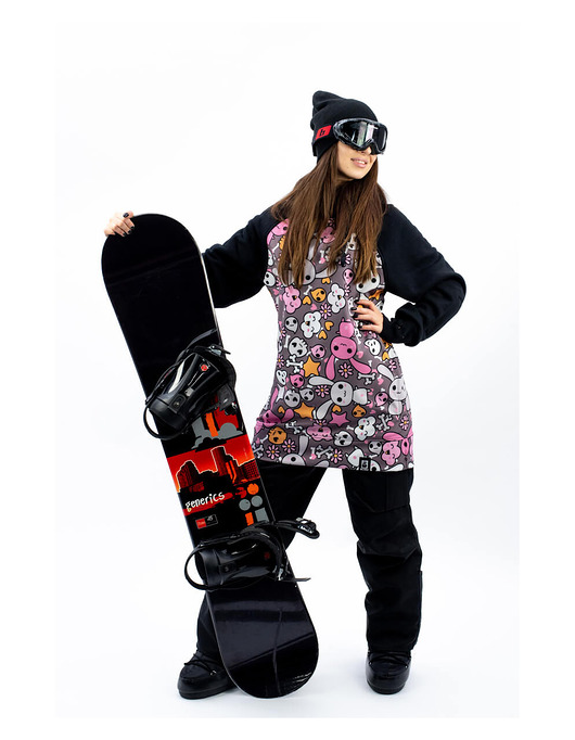 bluza z kapturem damska Damska Bluza Snowboard DR.CROW Skull Rabbit