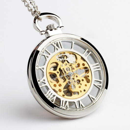 zegarki męskie Srebrny zegarek na łańcuszku - ARCHEO (SILVER)