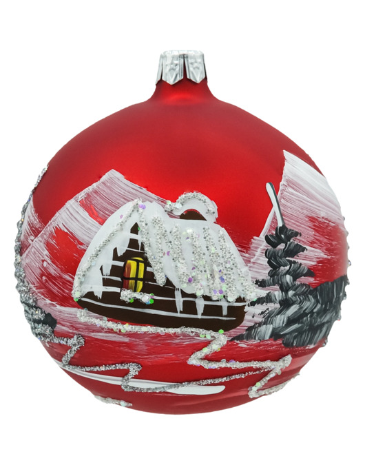 bombki Bombka okrągła Zimowa Kraina: czerwona