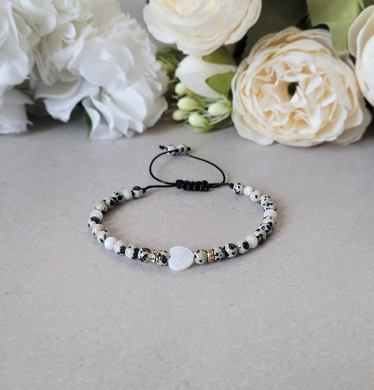 bransoletki z kamieni naturalnych MIŁOŚĆ i pozytywne nastawienie z sercem