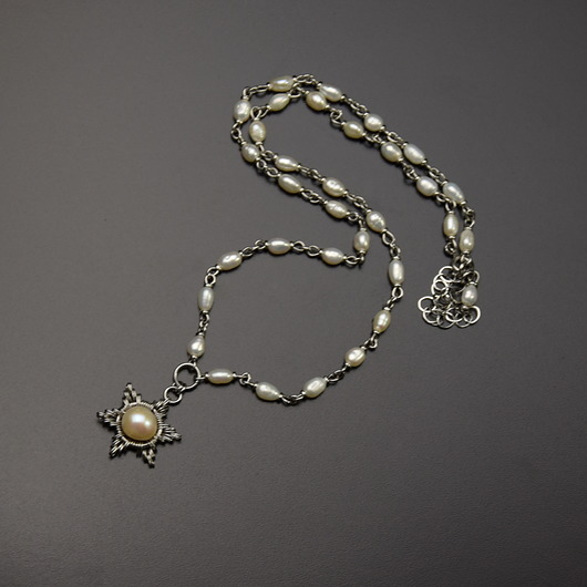 chokery Krótki naszyjnik choker perły wire wrapping słońce