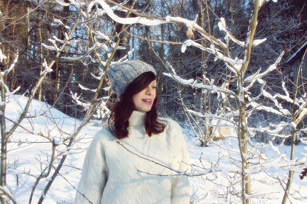 czapki damskie Szara czapka beanie z wełną melanż