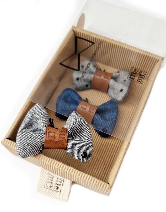 smycze i obroże dla psów i kotów 3-pack - MINI Muchy lub Kokardy dla psa i kota