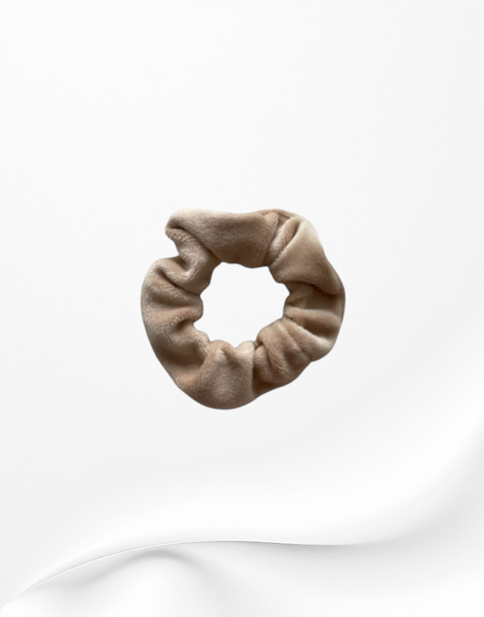 gumki do włosów Scrunchie gumka frotka wąska welurowa beżowa
