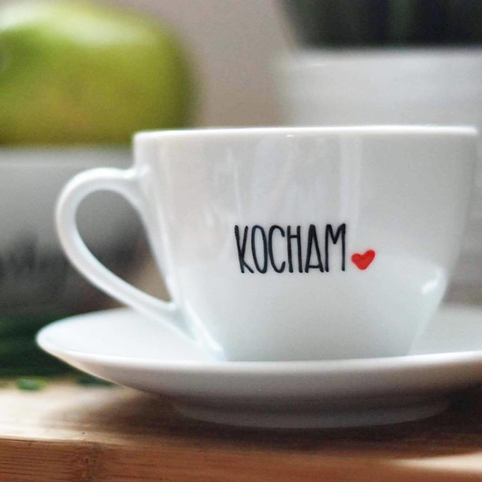 filiżanki Filiżanka KOCHAM CIĘ z Twoim inicjałem