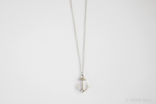 naszyjniki - inne Rhodium Plated Anchor Necklace