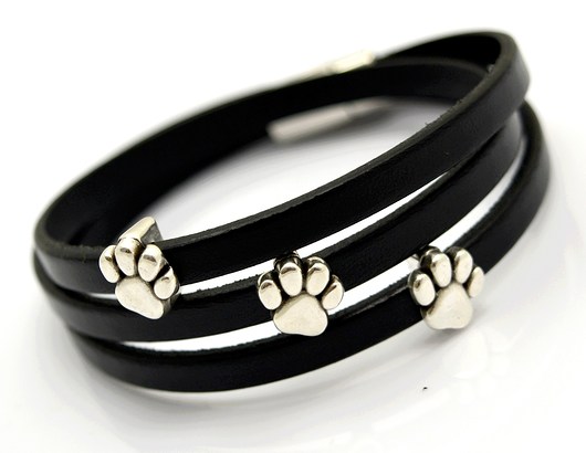 bransoletka skóra MAGNETOS triple ANIMALLO black Beezoo