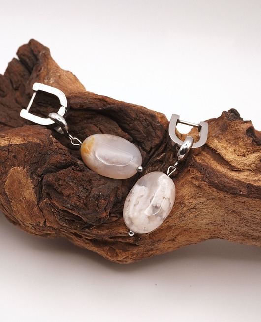 kolczyki z kamieniami Kolczyki Kwiat Wiśni