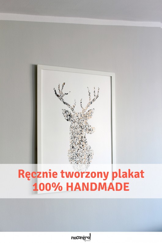 Unikatowy Jeleń - Plakat Handmade 50x70 nocontrol