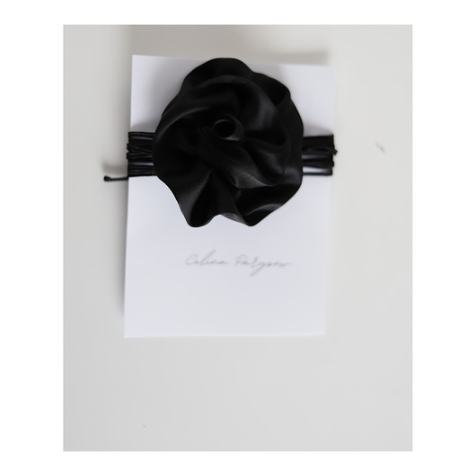 chokery Czarny choker z jedwabiu