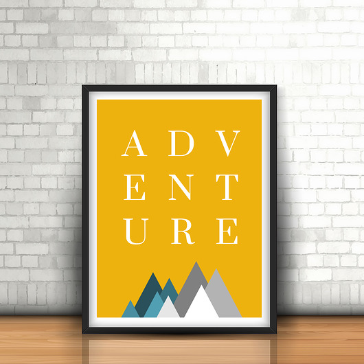 plakat adventure z górami / góry MUKI design
