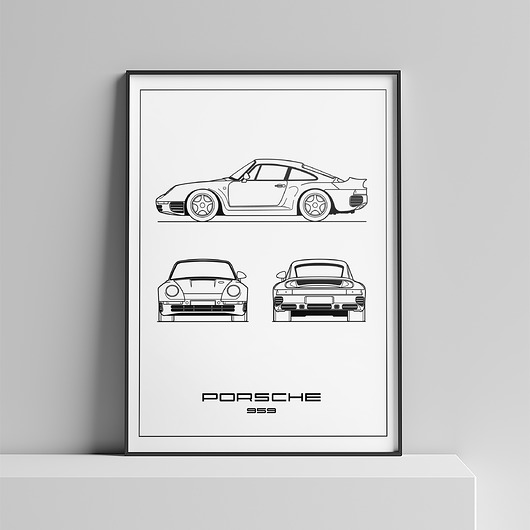 plakaty Plakat Legendy Motoryzacji - Porsche 959