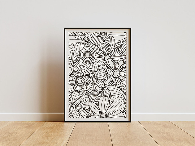 plakaty Plakat - Florale bw