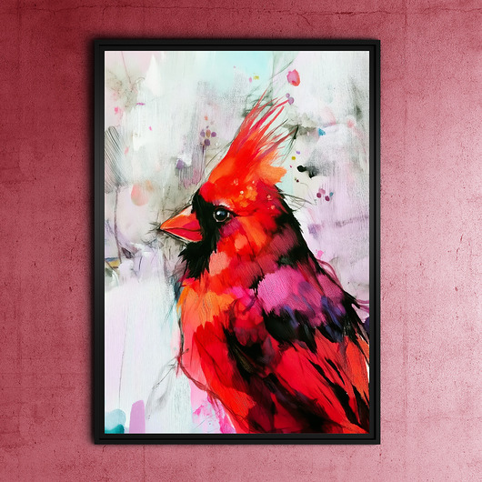 plakaty Ptak Czerwony Kardynał - grafika na plakacie