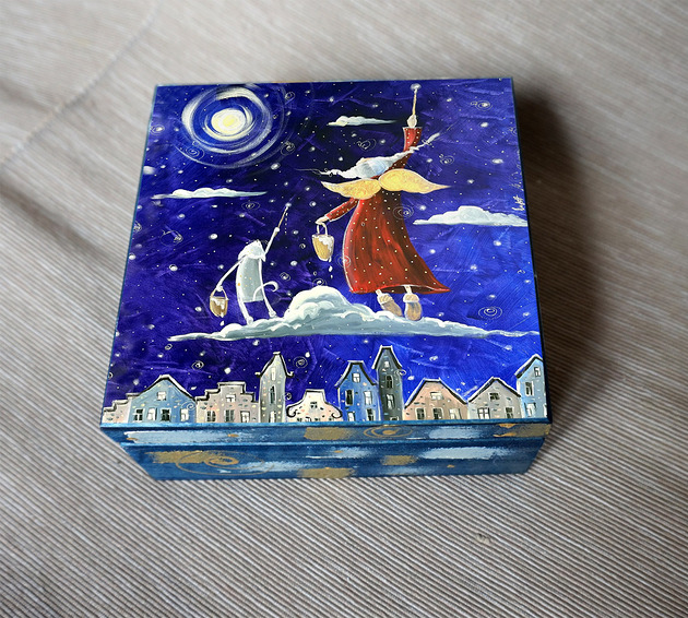 skrzynki, kufry i pudła "Magiczne gwiazdki marzeń" Szkatułka