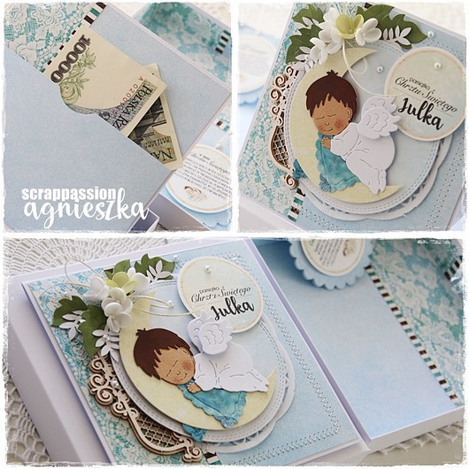 kartki scrapbooking Pamiątka Chrztu Św.