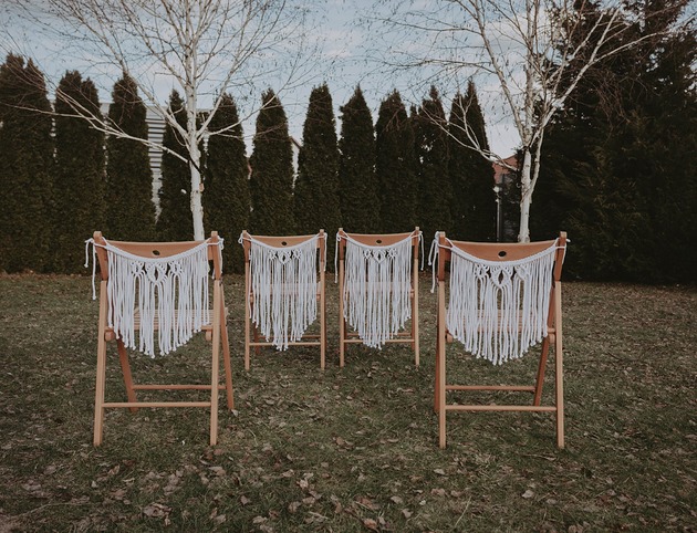 dodatki ślubne 4 makramy na krzesła / Dostępne od ręki!