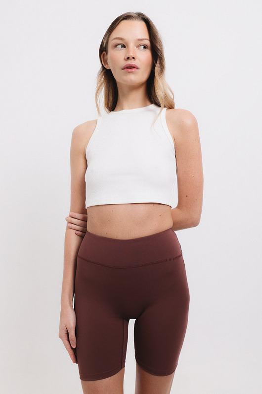 szorty damskie Szorty Sportowe KAYA - Mocha Brown