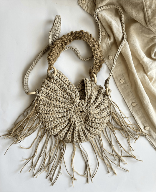 torby na ramię Torebka Boho MUSZELKA  Handmade Agrafka Studio