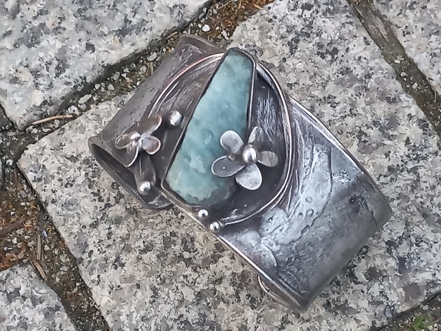 bransoletki wire wrapping Akwamaryn - bransoletka regulowana
