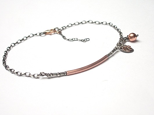 Silver & copper  - bransoletka Katia i krokodyl
