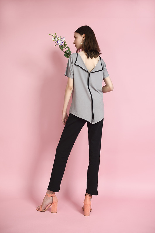 tuniki damskie Bluzka szara