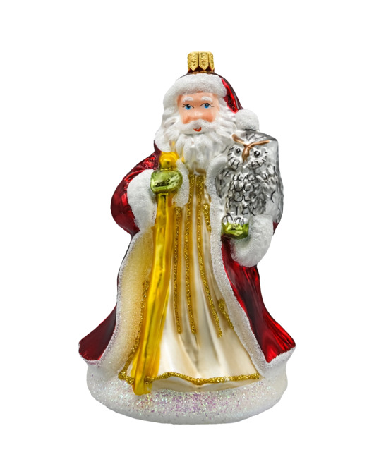 ozdoby choinkowe Bombka choinkowa: Święty Mikołaj z sową