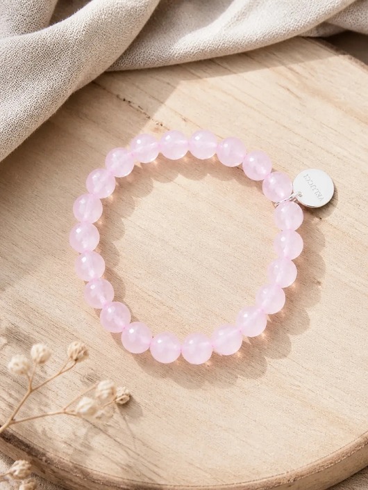 bransoletki z kamieni naturalnych Bransoletka Essential Pinky Pastel, naturalny agat i srebro 925
